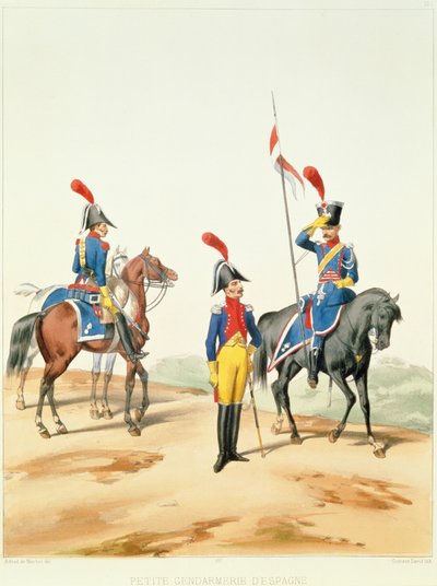 Francouzské jednotky, vyryl Gustave David (1824-91) 1810 od Alfred de after Marbot