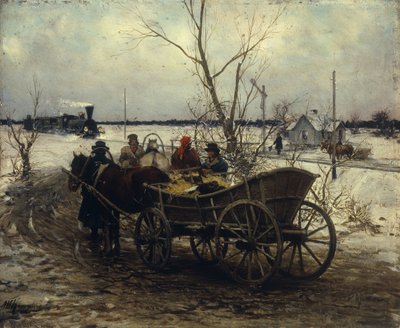 Setkání s vlakem od Alfred von Wierusz-Kowalski