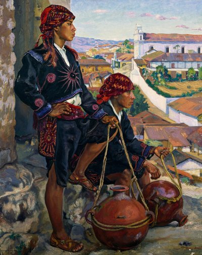 Vodní nosiče, Chichicastenango od Alfredo Gálvez Suárez