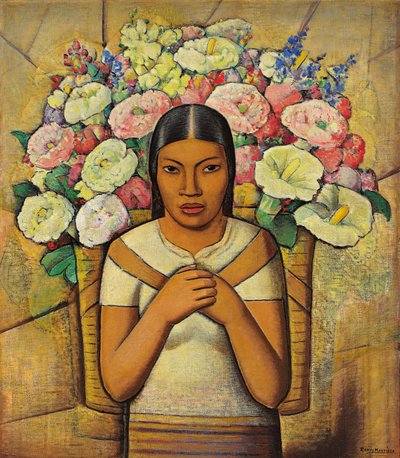 Prodejce květin; Prodejce květin, kolem roku 1934 (olej na plátně) od Alfredo Ramos Martinez