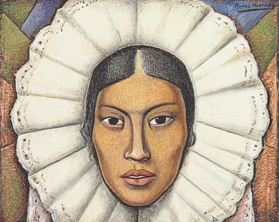 Tehuana, cca 1930 (kvaš a pastelka na papíře) od Alfredo Ramos Martinez