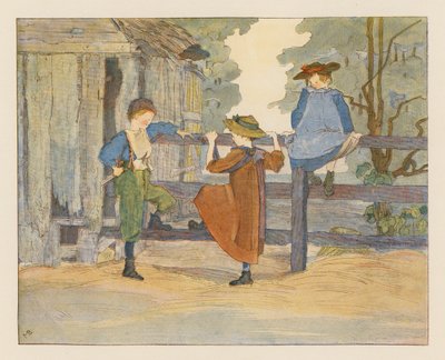 Chlapci a dívky (barevná litografie) od Alice Maud Beddington