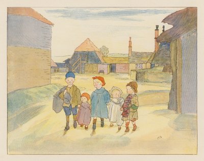 Den pohoštění (barevná litografie) od Alice Maud Beddington