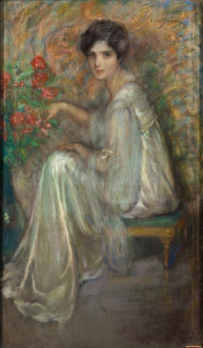 Mladá žena s růžemi od Alice Pike Barney