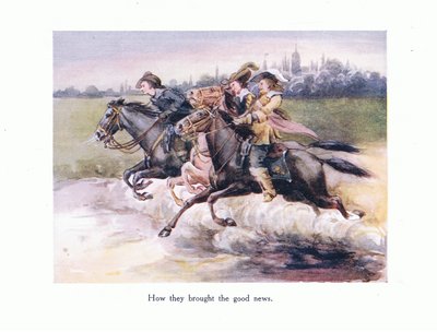 Jak přinesli dobré zprávy z Gentu do Aix, ilustrace z Básně pro mladé: Robert Browning, kolem roku 1920 od Alice Ross