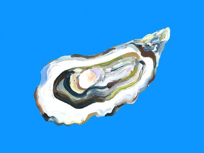 Abstrakt k Blue Oyster od Alice Straker