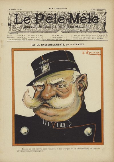 Žádná shromáždění. Ilustrace pro Le Pele-Mele, 1902 od Aline Clement