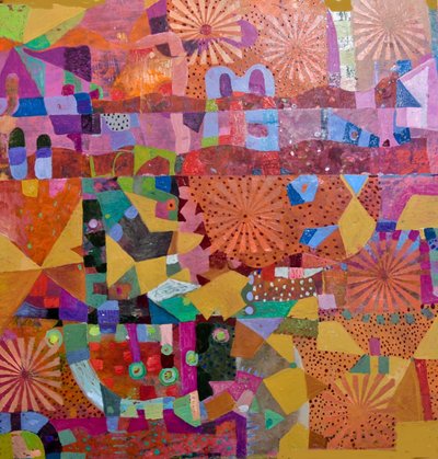 Živý geometrický patchwork od Alise Loebelsohn