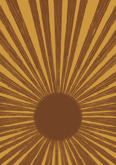 Retro Golden Sunburst od Aliya Putrus