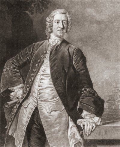 Admirál Edward Boscawen. Portrét. od Allan (after) Ramsay