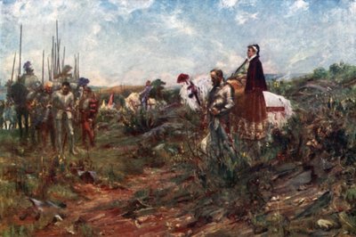 Queen Mary na Carberry Hill (barevné lito) od Allan (after) Stewart