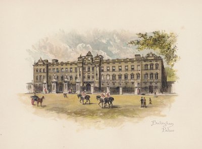 Známý Londýn: Buckinghamský palác (barevná litografie) od Allan F. Barraud