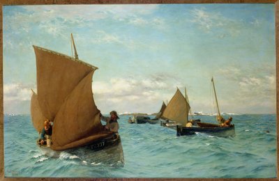 Luggers vyzvednutí kotviště, 1886 od Allan J. Hook