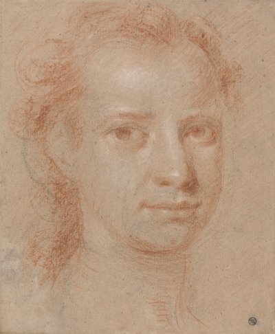 Hlava mladé ženy nebo muže od Allan Ramsay