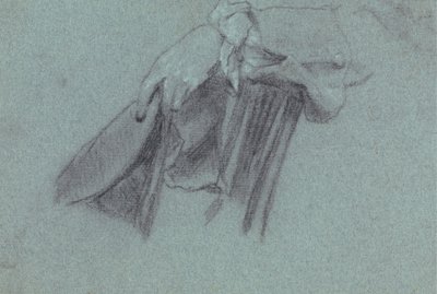 Studie ruky držící klobouk od Allan Ramsay