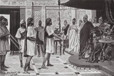 Midas z Frýgie sjednává spojenectví s Urartu (litografie) od Allan Stewart
