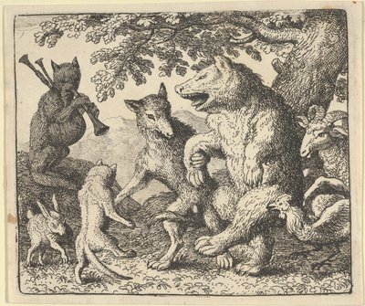 Party na počest medvěda a vlka, 1650-75. od Allart van Everdingen