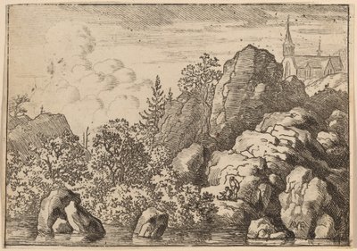 Kostel na kopci, pravděpodobně c. 16451656. od Allart van Everdingen
