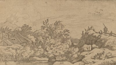 Stádo koz na kopci, pravděpodobně c. 16451656. od Allart van Everdingen