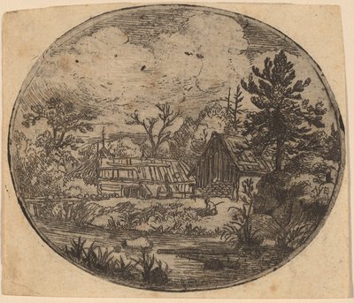 Hamlet na břehu řeky od Allart van Everdingen