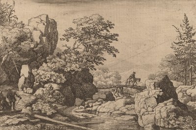 Jezdec na mostě, pravděpodobně c. 16451656. od Allart van Everdingen
