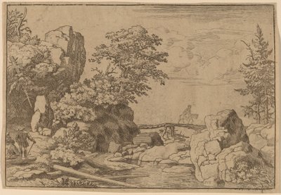 Jezdec na mostě, pravděpodobně c. 16451656. od Allart van Everdingen