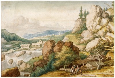 Krajina se třemi jezdci, 17. století od Allart van Everdingen