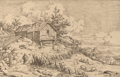 Muž poblíž vchodu do zkaženého živého plotu, pravděpodobně c. 16451656. od Allart van Everdingen