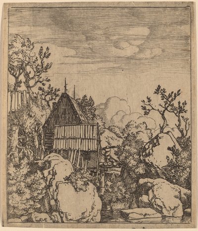 Muž na malém dřevěném mostě, pravděpodobně c. 16451656. od Allart van Everdingen