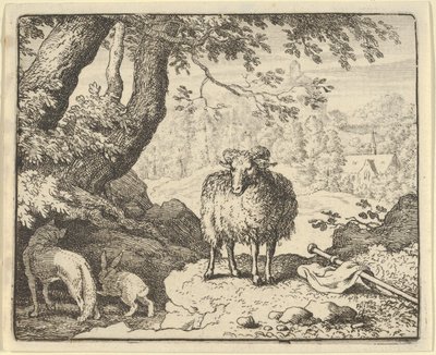 Renard přesvědčí králíka, aby vstoupil do jeho nory, a zabije ho, 1650-75. od Allart van Everdingen