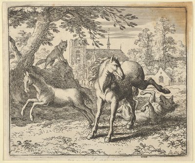 Renard jde s jezevcem k soudu, aby uklidnil lví hněv, 1650-75. od Allart van Everdingen