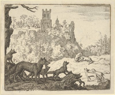 Renard odchází s jezevcem, 1650-75. od Allart van Everdingen
