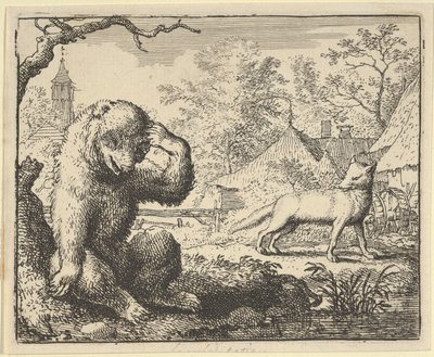 Renard si dělá legraci z medvěda, 1650-75. od Allart van Everdingen