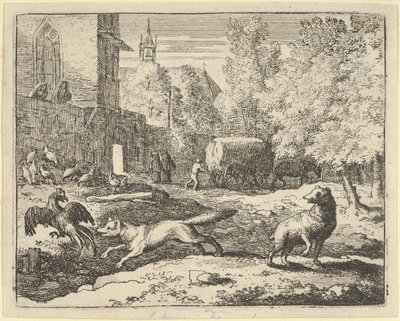 Renard chce najít kohouta, 1650-75. od Allart van Everdingen