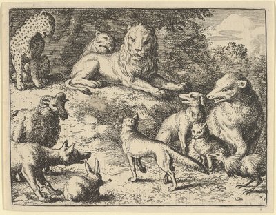 Renard je obviněn zvířaty před lvem, 1650-75. od Allart van Everdingen