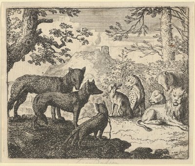 Renardovi rodiče žádají o odchod od dvora, z díla Hendricka van Alcmara „Renard lišák“ od Allart van Everdingen