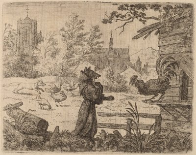 Reynard převlečený za mnicha, pravděpodobně c. 16451656. od Allart van Everdingen