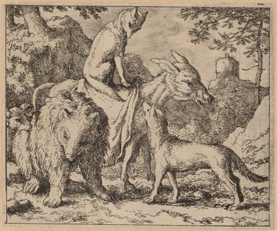 Reynard sedí na zadku, pravděpodobně c. 16451656. od Allart van Everdingen