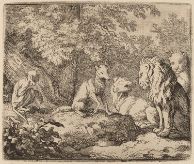 Reynard vypráví příběh o skrytém pokladu, pravděpodobně c. 16451656. od Allart van Everdingen