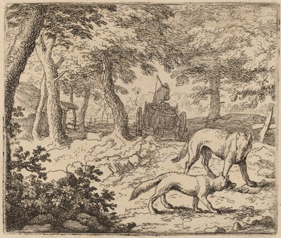 Reynard a vlk před Fish Cart, pravděpodobně c. 16451656. od Allart van Everdingen