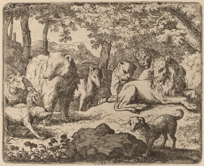Reynard je propuštěn, aby vyprávěl svůj příběh, pravděpodobně c. 16451656. od Allart van Everdingen