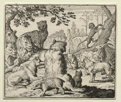 Reynard the Fox: Lion Orders Hledání Reynarda. od Allart van Everdingen