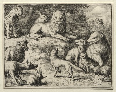 Reynard the Fox: Reynard se objeví u soudu od Allart van Everdingen