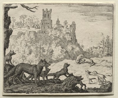 Reynard the Fox: Reynard a Badger odcházejí ke dvoru. od Allart van Everdingen