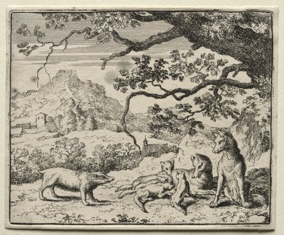 Reynard the Fox: The Badger volá Reynarda k soudu. od Allart van Everdingen