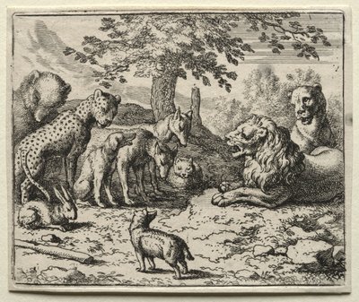 Reynard the Fox: Lions Council. od Allart van Everdingen
