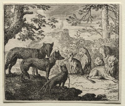 Reynard the Fox: Příbuzní Reynarda opouštějí soud od Allart van Everdingen