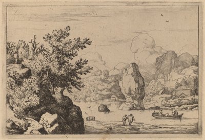 Skála uprostřed řeky, pravděpodobně c. 16451656. od Allart van Everdingen