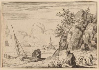 Přímořská krajina se třemi postavami napravo, pravděpodobně c. 16451656. od Allart van Everdingen