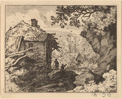 Slaměná chýše při pohledu zezadu, pravděpodobně cca. 16451656. od Allart van Everdingen